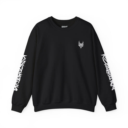 Crewneck Sweatshirt — Gothic Jesucristo Graphic with Sleeve Script