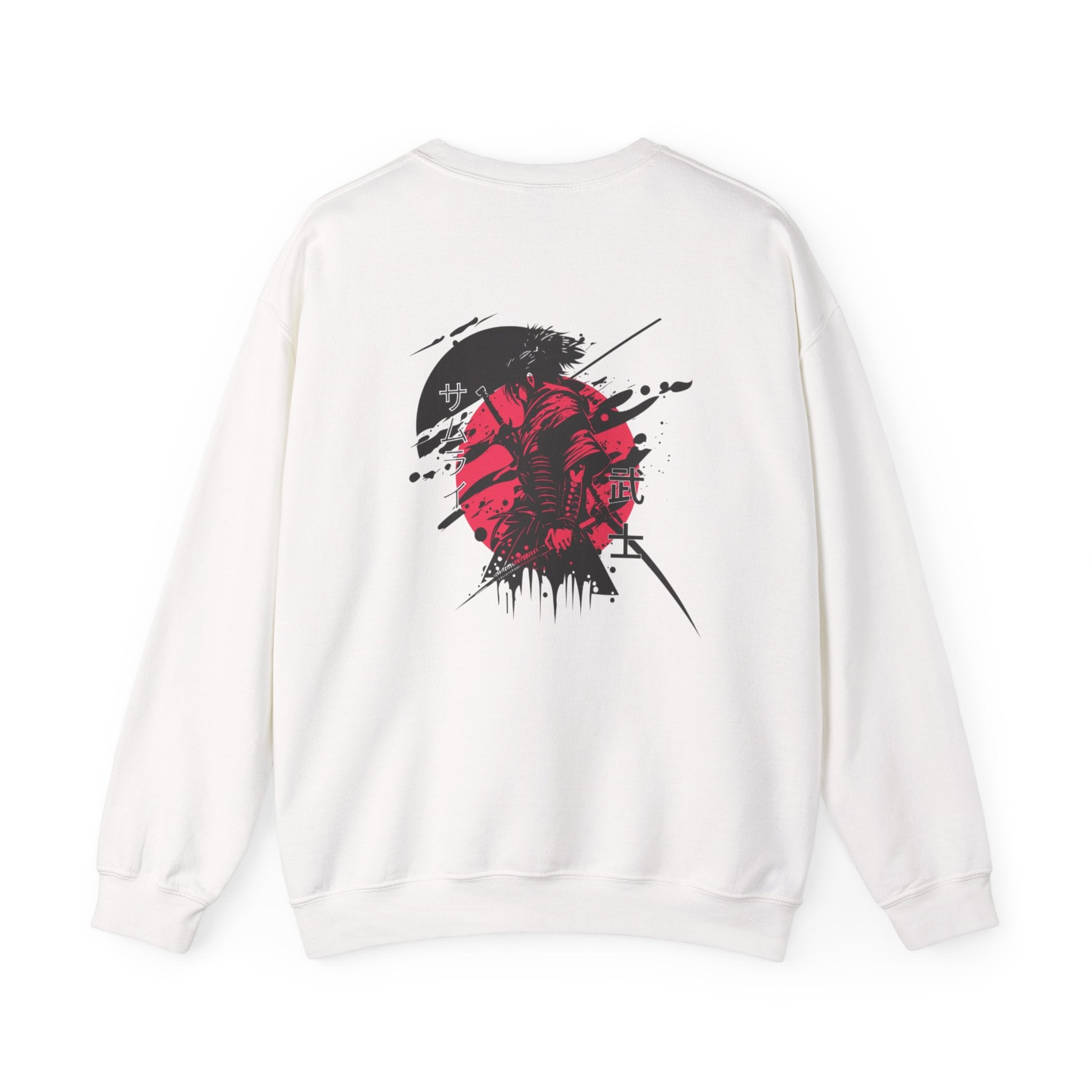 Samurai Sunset Crewneck Sweatshirt — Japanese Red Circle Graphic