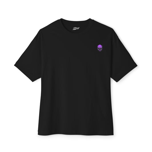 Oversized Boxy Tee — Purple Drip Skull Graphic